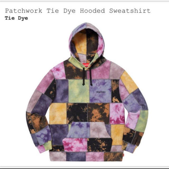 TieDyeSIZEPatchwork Tie Dye Hooded Sweatshirt