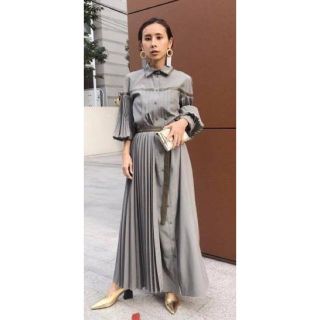 アメリヴィンテージ(Ameri VINTAGE)のameri  完売 PLEATS BELT LAYERED DRESS(ロングワンピース/マキシワンピース)