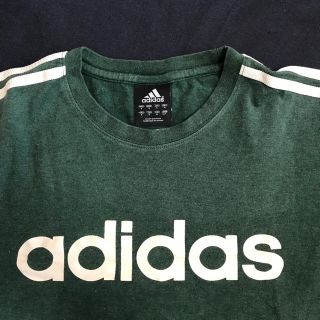 アディダス(adidas)のアディダスadidas☆トップスTシャツ長袖☆緑☆子供キッズメンズM(Tシャツ/カットソー(七分/長袖))