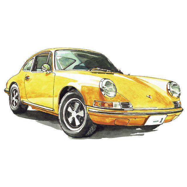 GC-1162 ポルシェ911限定版画直筆サイン額装●作家平右ヱ門 2