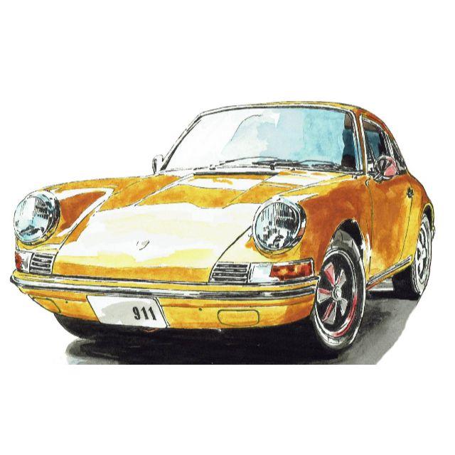 GC-1163 ポルシェ911限定版画 直筆サイン額装●作家平右ヱ門 2