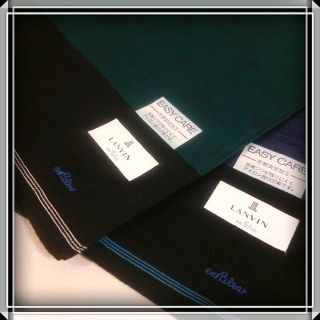 ランバンオンブルー(LANVIN en Bleu)の⑤ LANVIN en Blue 新品 ハンカチ 2枚 形態安定 日本製 ☆(ハンカチ/ポケットチーフ)