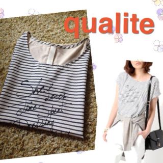 カリテ(qualite)のCOCO様☆カリテ ロゴシフォンTシャツ(Tシャツ(半袖/袖なし))