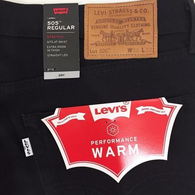 Levi's(リーバイス)の新品大きめLevi's505WARMストレッチブラックジーンズW36約92cm メンズのパンツ(デニム/ジーンズ)の商品写真