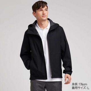 Uniqlo ブロックテックパーカー ネイビー s 防水撥水 ユニクロ