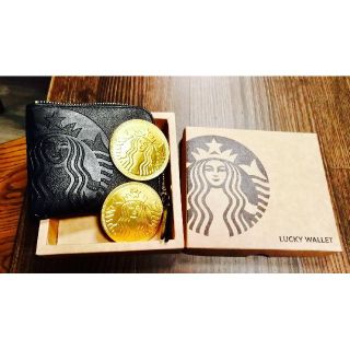 スターバックスコーヒー(Starbucks Coffee)のスターバックス●ラッキーウォレット●タイ限定●財布●新品未使用●希少ブラック(コインケース/小銭入れ)