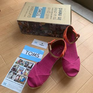 トムズ(TOMS)の新品 トムズ TOMS 配色 バイカラー ウェッジ サンダル 6 ヒール 23 (サンダル)