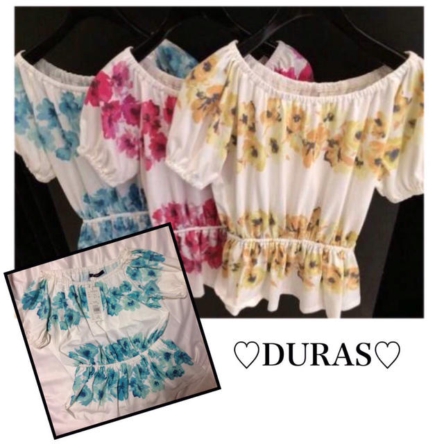 DURAS(デュラス)のDURAS♡フラワーボーダーTOPS新品 レディースのトップス(カットソー(半袖/袖なし))の商品写真