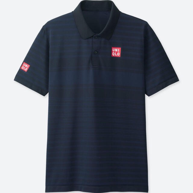 UNIQLO(ユニクロ)のUNIQLO ドライポロシャツ L 紺 青 スポーツ/アウトドアのテニス(ウェア)の商品写真