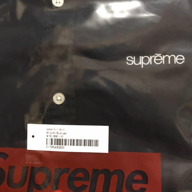 Supreme 19SS washed Twill Shirt Black XL