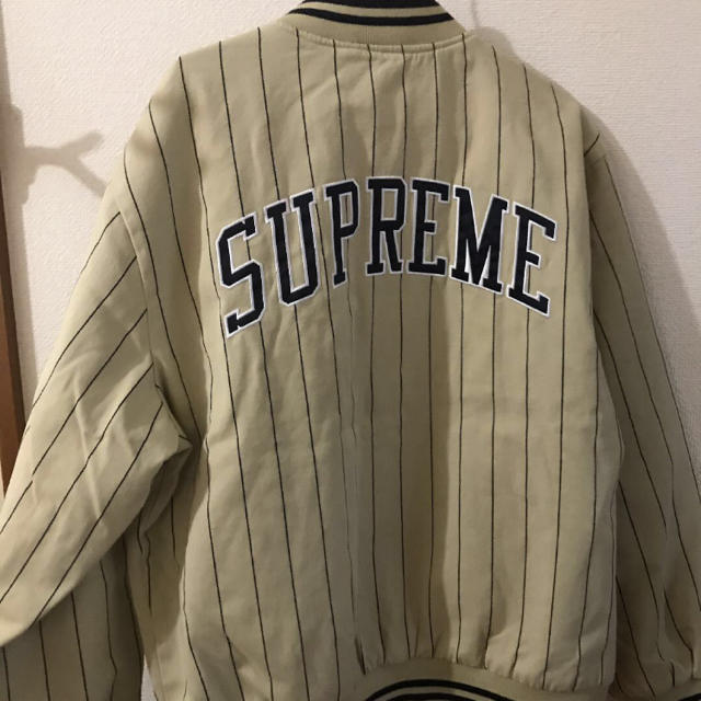 supreme  prinstripe varisty jacket