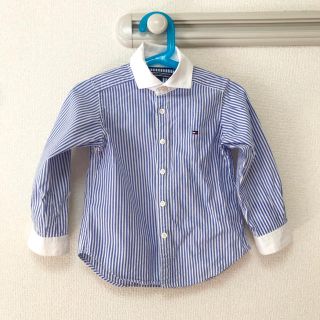 トミーヒルフィガー(TOMMY HILFIGER)の【TOMMY HILFIGER 】100 110 長袖 シャツ 爽やか 青 白(ドレス/フォーマル)