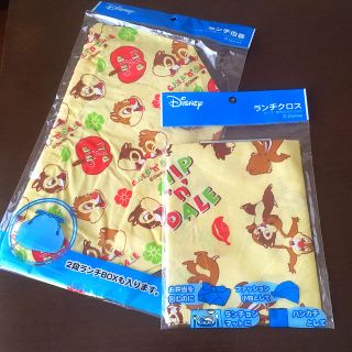 ディズニー(Disney)の新品 未開封 チップ&デールのランチョンマット、巾着 セット 綿100%(ランチボックス巾着)