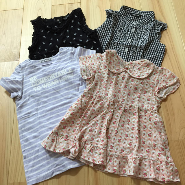 BeBe(ベベ)のべべ Tシャツ コムサイズム ブラウス ノースリーブ ワンピース 4枚セット キッズ/ベビー/マタニティのベビー服(~85cm)(Ｔシャツ)の商品写真