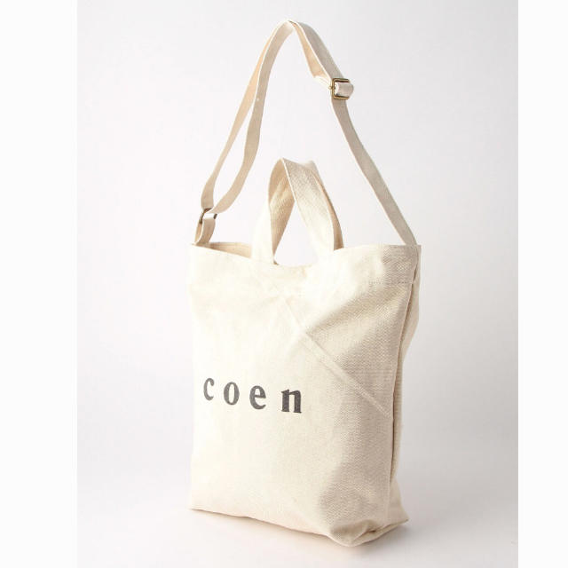 coen(コーエン)のオフホワイト★ coen コーエン 2WAY ロゴ トートバッグ レディースのバッグ(トートバッグ)の商品写真