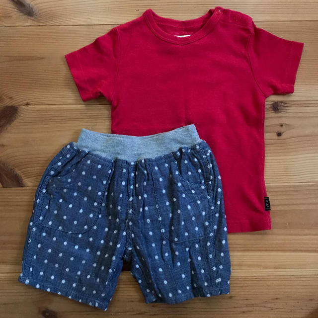 ベルメゾン(ベルメゾン)のTシャツ＆ハーフパンツ 90 キッズ/ベビー/マタニティのキッズ服男の子用(90cm~)(Tシャツ/カットソー)の商品写真