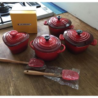 ルクルーゼ(LE CREUSET)のル・クルーゼ  ラムカン４個  スパチュラ２本  セット(食器)