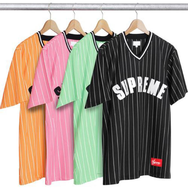 Pinstripe Baseball Jersey 黒 M