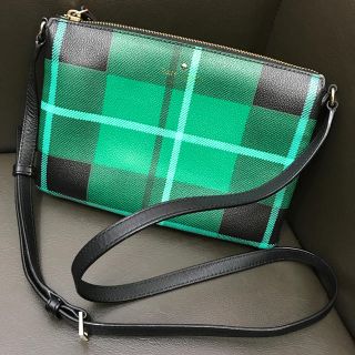 ケイトスペードニューヨーク(kate spade new york)のケイトスペード ショルダーバッグ  チェック柄 グリーン(ショルダーバッグ)