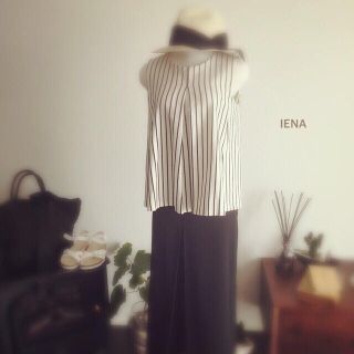 イエナ(IENA)のIENA 今季ストライプタックブラウス(カットソー(半袖/袖なし))