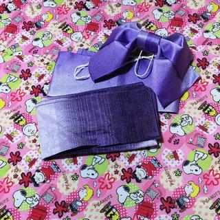 完成帯と飾り帯のセット　紫系　パープル(浴衣)