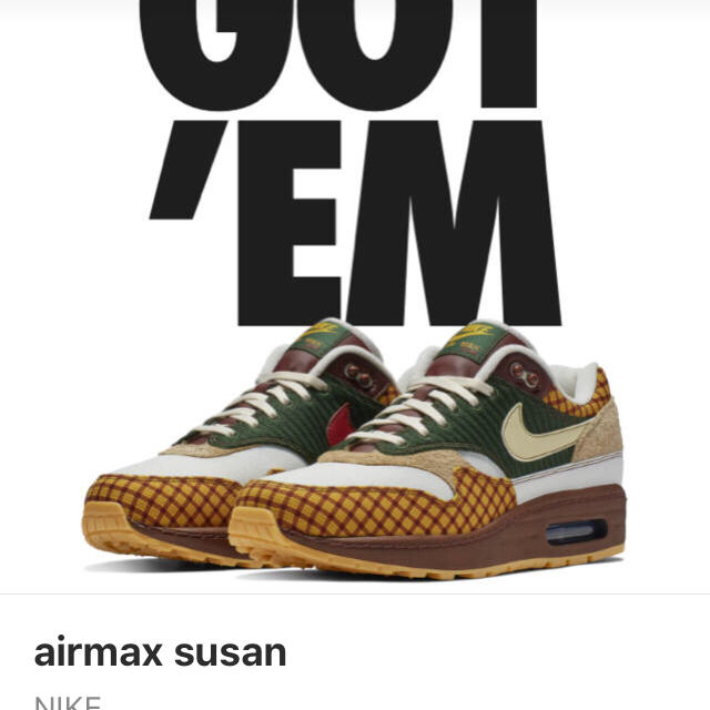 NIKE(ナイキ)の27.5 air max 1 susan メンズの靴/シューズ(スニーカー)の商品写真