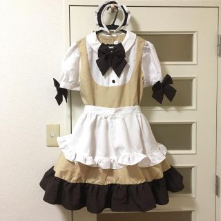 カフェメイド服 ベージュ(衣装一式)