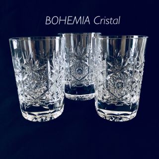 ボヘミア クリスタル(BOHEMIA Cristal)のボヘミアグラス ＊３個 【美品】(グラス/カップ)