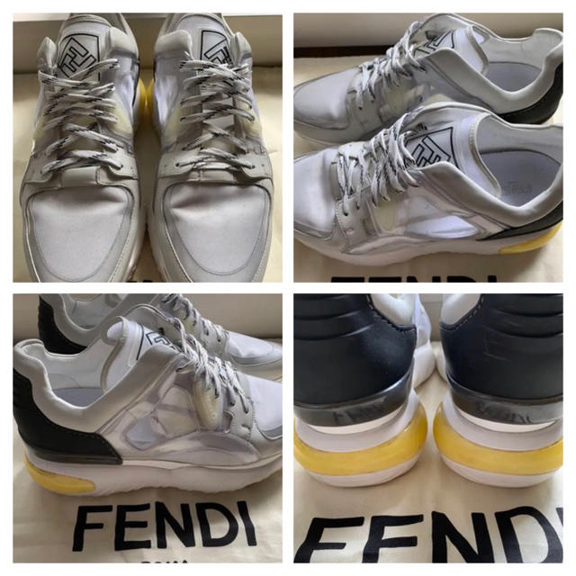 FENDI フェンディ　スニーカー　メッシュ　インソール　ホワイト　グレー