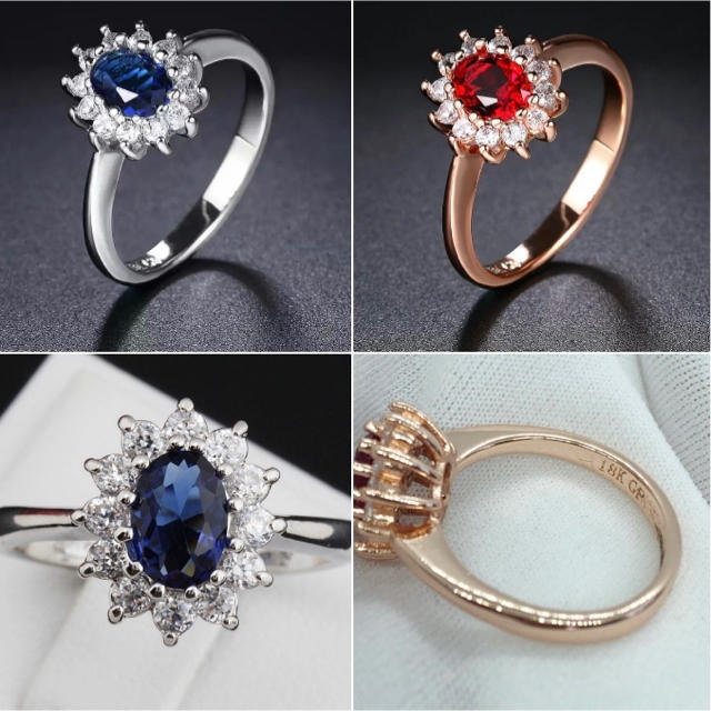 CZダイヤモンド キラキラ リング 指輪 赤 青 レディースのアクセサリー(リング(指輪))の商品写真
