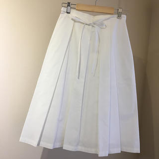 インディヴィ(INDIVI)のINDIVI×ホワイトスカート(ひざ丈スカート)