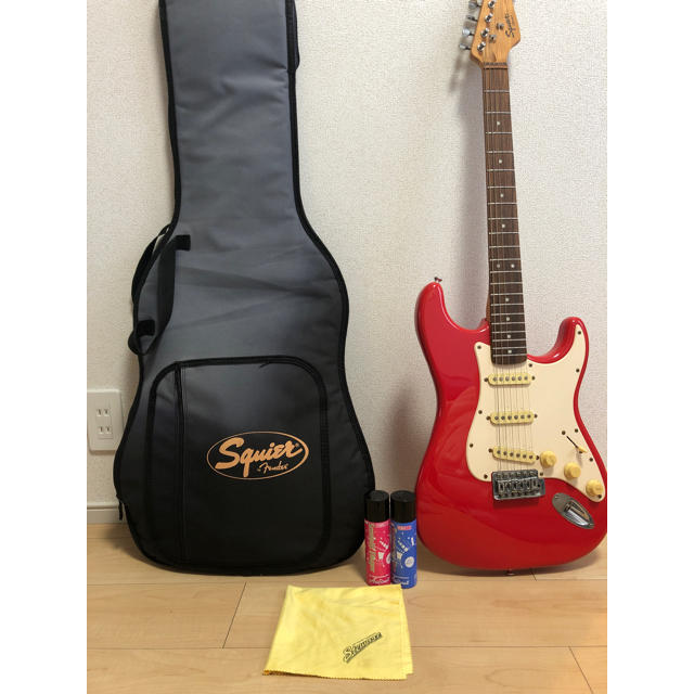 【Squier by fender ストラトギター 赤】※ジャンク品