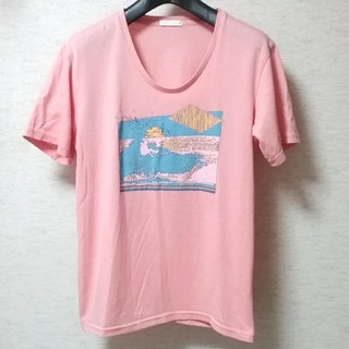 ユニクロ(UNIQLO)のレディース Tシャツ UNIQLO ユニクロ カットソー ピンク M(Tシャツ(半袖/袖なし))