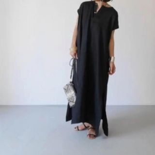 ドゥーズィエムクラス(DEUXIEME CLASSE)のargue french linen dress BLACK ブラック(ロングワンピース/マキシワンピース)