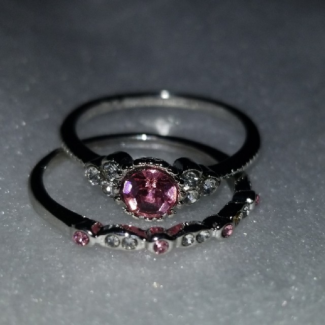 ピンクサファイアDOUBLEリング レディースのアクセサリー(リング(指輪))の商品写真