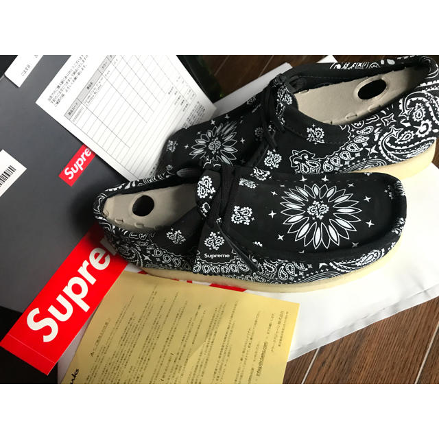 黒 Supreme Clarks Bandana Wallabee 26cm