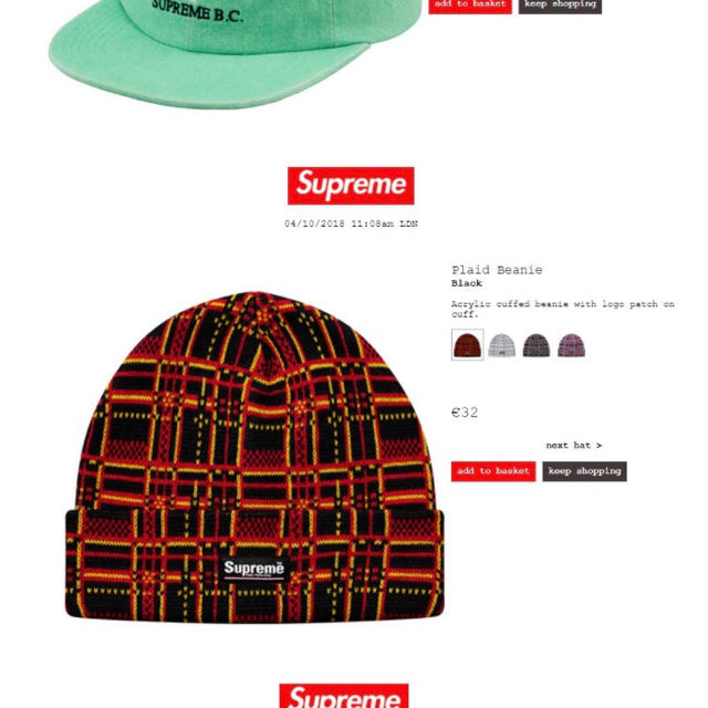 Supreme(シュプリーム)のsupreme ビーニー メンズの帽子(ニット帽/ビーニー)の商品写真