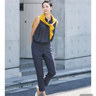 プラステ(PLST)の2019SS＊未着用＊PLST エアリーサテンギャザー2WAYブラウス L(シャツ/ブラウス(半袖/袖なし))