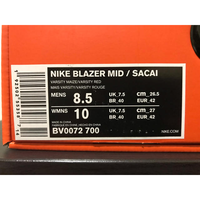 NIKE(ナイキ)のNIKE BLAZER MID SACAI メンズの靴/シューズ(スニーカー)の商品写真