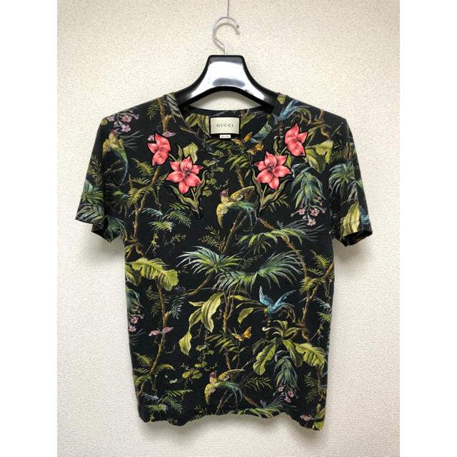 Gucci(グッチ)のGUCCI グッチ 花柄 Tシャツ 確実正規品 ワッペン リネン100% メンズのトップス(Tシャツ/カットソー(半袖/袖なし))の商品写真