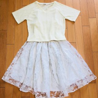 ダズリン(dazzlin)の美品 dazzlin シフォンワンピース トップスセット(ひざ丈ワンピース)