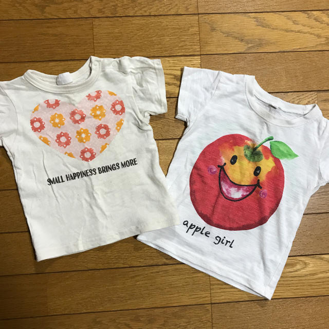 BREEZE(ブリーズ)のbreeze 西松屋 花柄 りんご柄 Tシャツ 90 セット キッズ/ベビー/マタニティのキッズ服女の子用(90cm~)(Tシャツ/カットソー)の商品写真