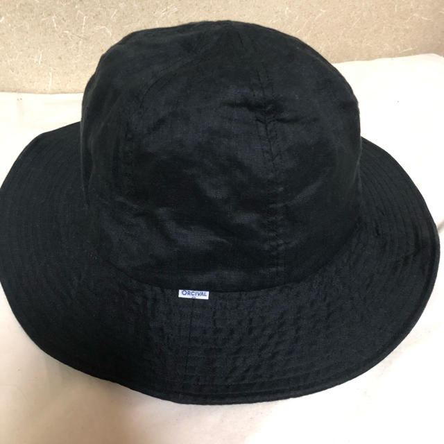 ORCIVAL(オーシバル)のオーチバル  リネン ハット 黒 美品 レディースの帽子(ハット)の商品写真