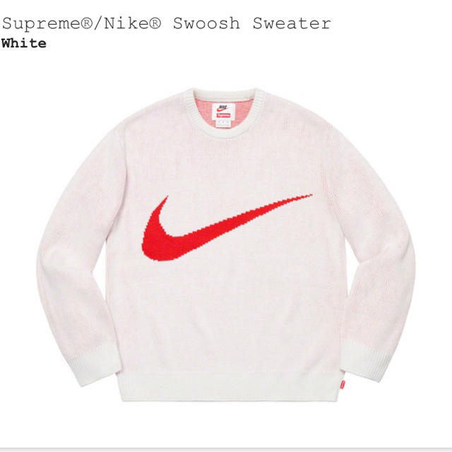 最高品質の - Supreme Supreme®/Nike® M White Sweater Swoosh ニット/セーター
