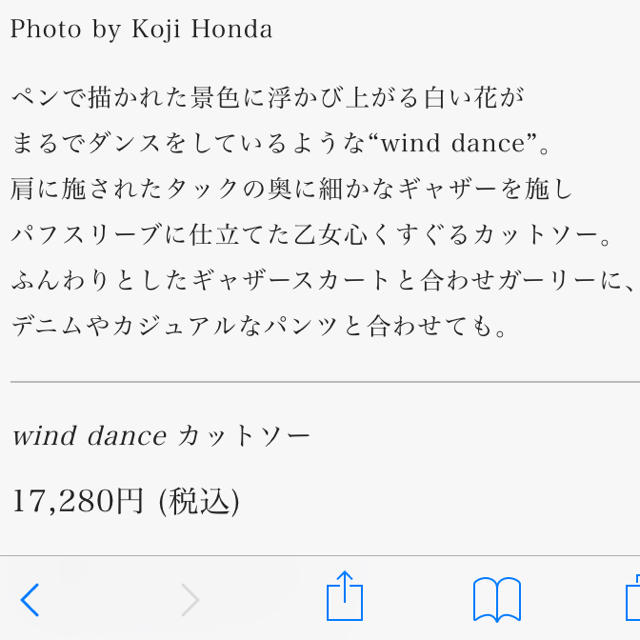 mina perhonen - ミナペルホネン wind dance カットソー 36 ネイビーの