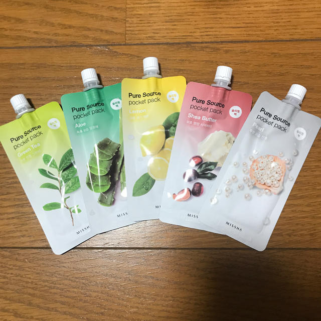 MISSHA(ミシャ)のMISSHA pocket pack 5種類 コスメ/美容のスキンケア/基礎化粧品(パック/フェイスマスク)の商品写真