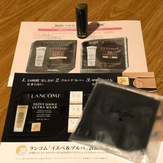 ランコム(LANCOME)の美品☆ランコム ミラー、リップ、タンイドルウルトラウェアリキッド サンプル付！(サンプル/トライアルキット)