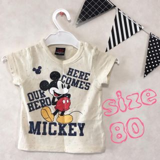 ベビードール(BABYDOLL)の【80】Disney×BABYDOLL ミッキーTシャツ 保育園 男の子 女の子(Ｔシャツ)