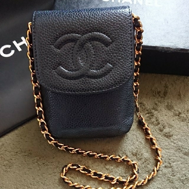 正規品 CHANEL(シャネル) キャビアスキン ココマーク シガレットケース