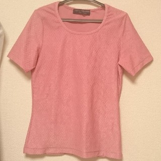 ケイタマルヤマ(KEITA MARUYAMA TOKYO PARIS)のKEITA MARUYAMA ピンク小花ストレッチTシャツ(Tシャツ(半袖/袖なし))